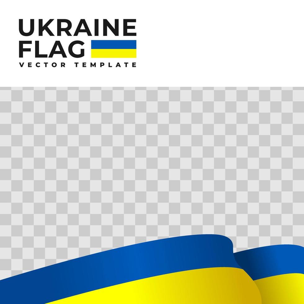 vektor illustration av ukrainska flaggan med transparent bakgrund. land flagga vektor mall.