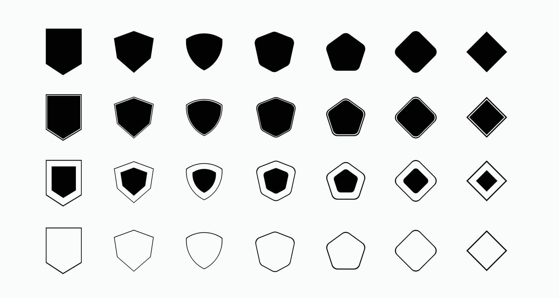 Sammlung von Schildsymbolen vektor