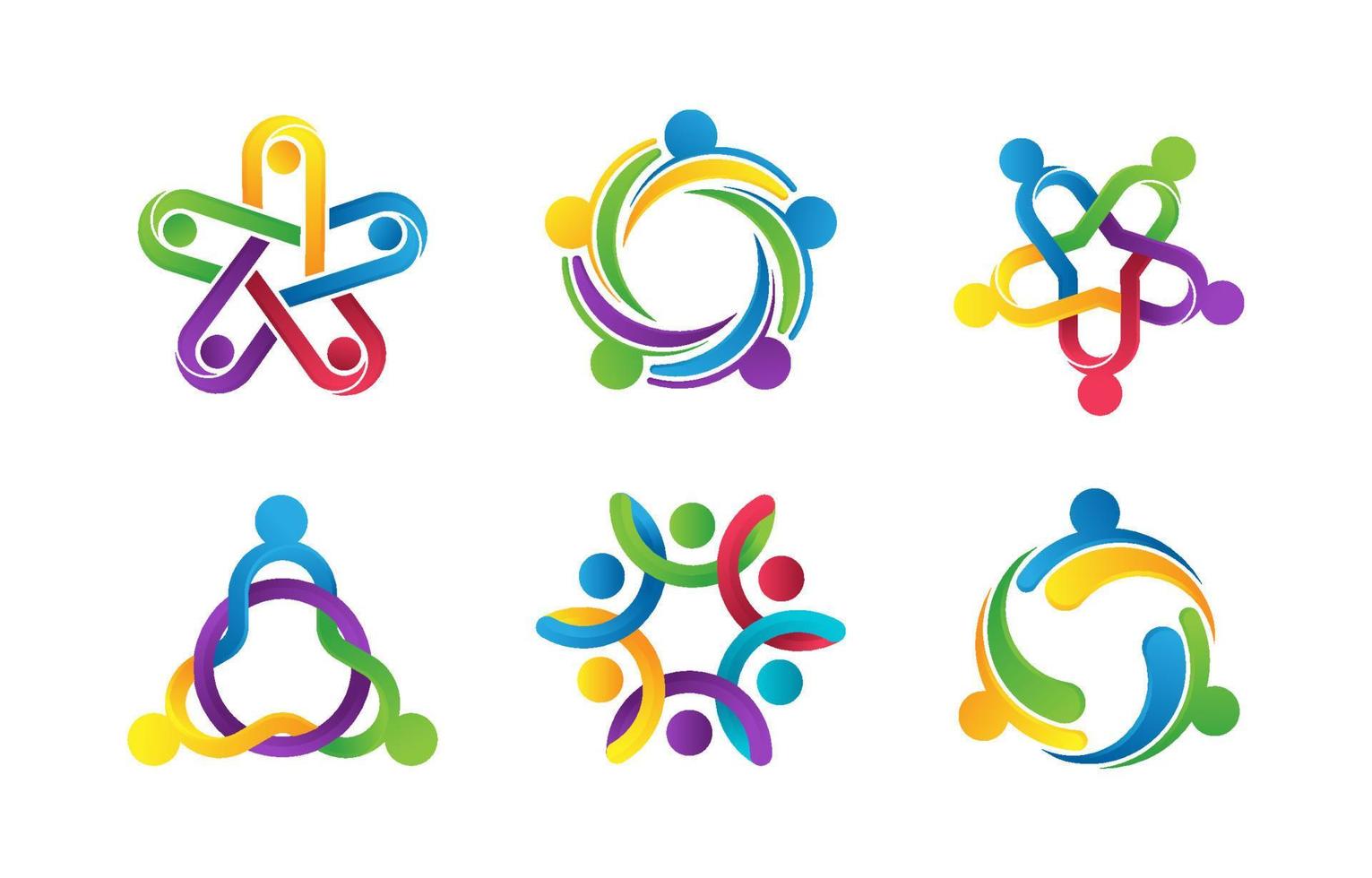 Logo-Vorlage für Teamwork-Community-Zusammenarbeit vektor