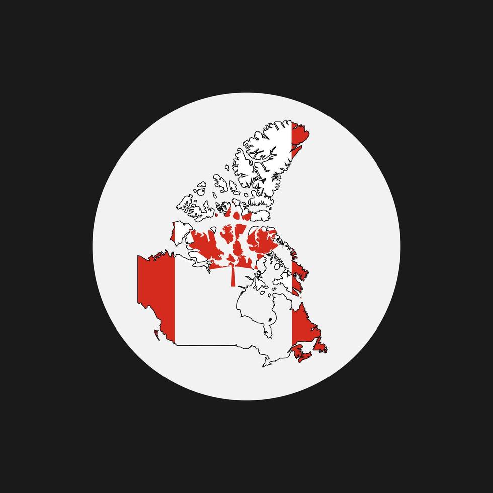 Kanada-Karte Silhouette mit Flagge auf weißem Hintergrund vektor