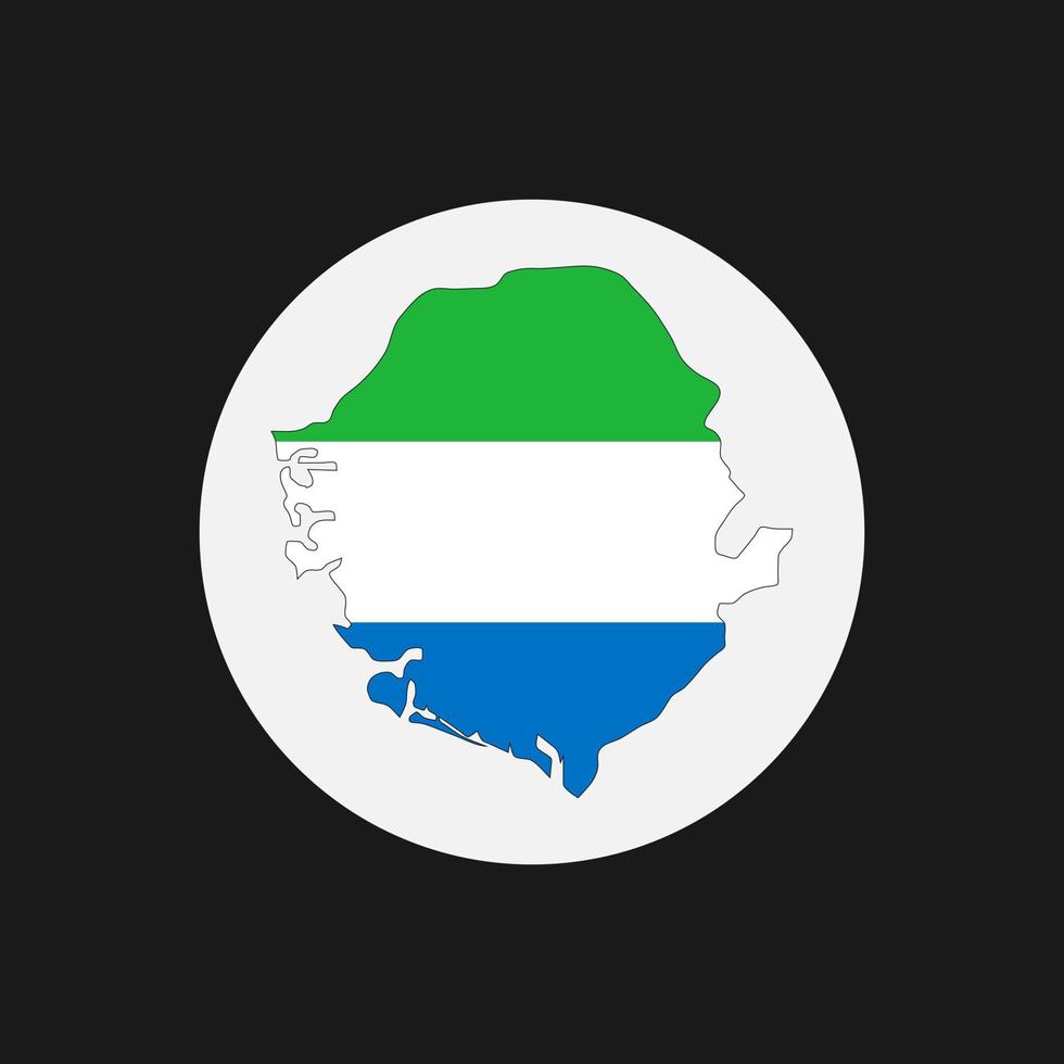 Sierra Leone Karte Silhouette mit Flagge auf weißem Hintergrund vektor