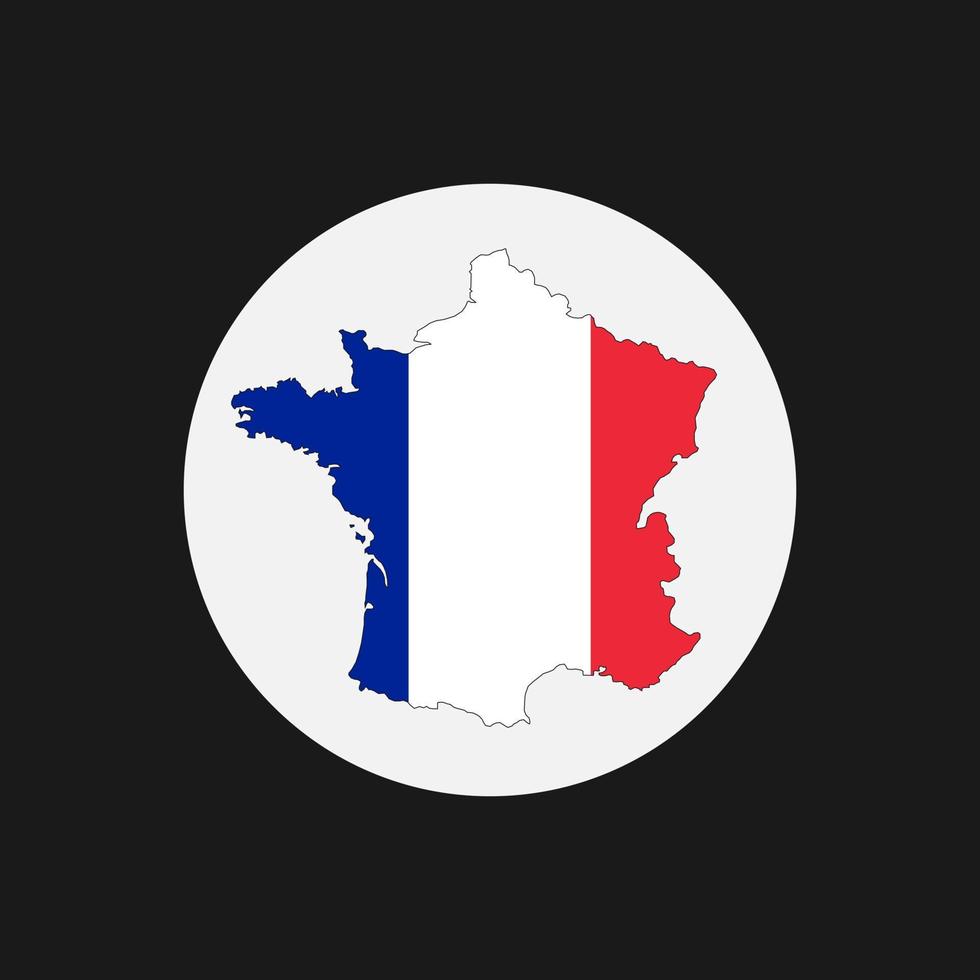 Frankreich Karte Silhouette mit Flagge auf weißem Hintergrund vektor