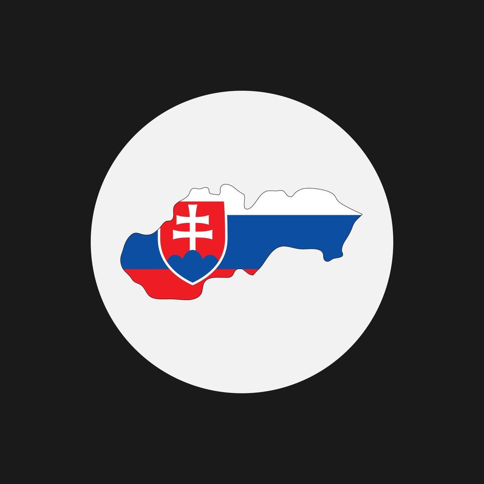 slovakien karta silhuett med flagga på vit bakgrund vektor