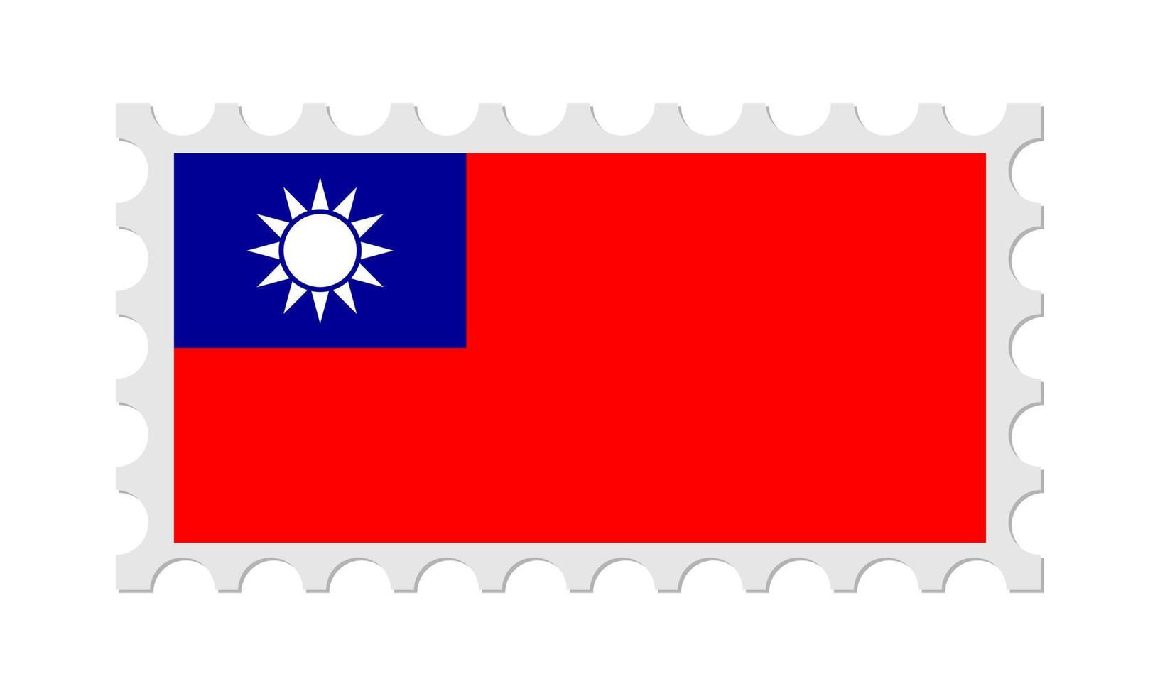 Taiwan-Briefmarke mit Schatten. Vektor-Illustration. vektor