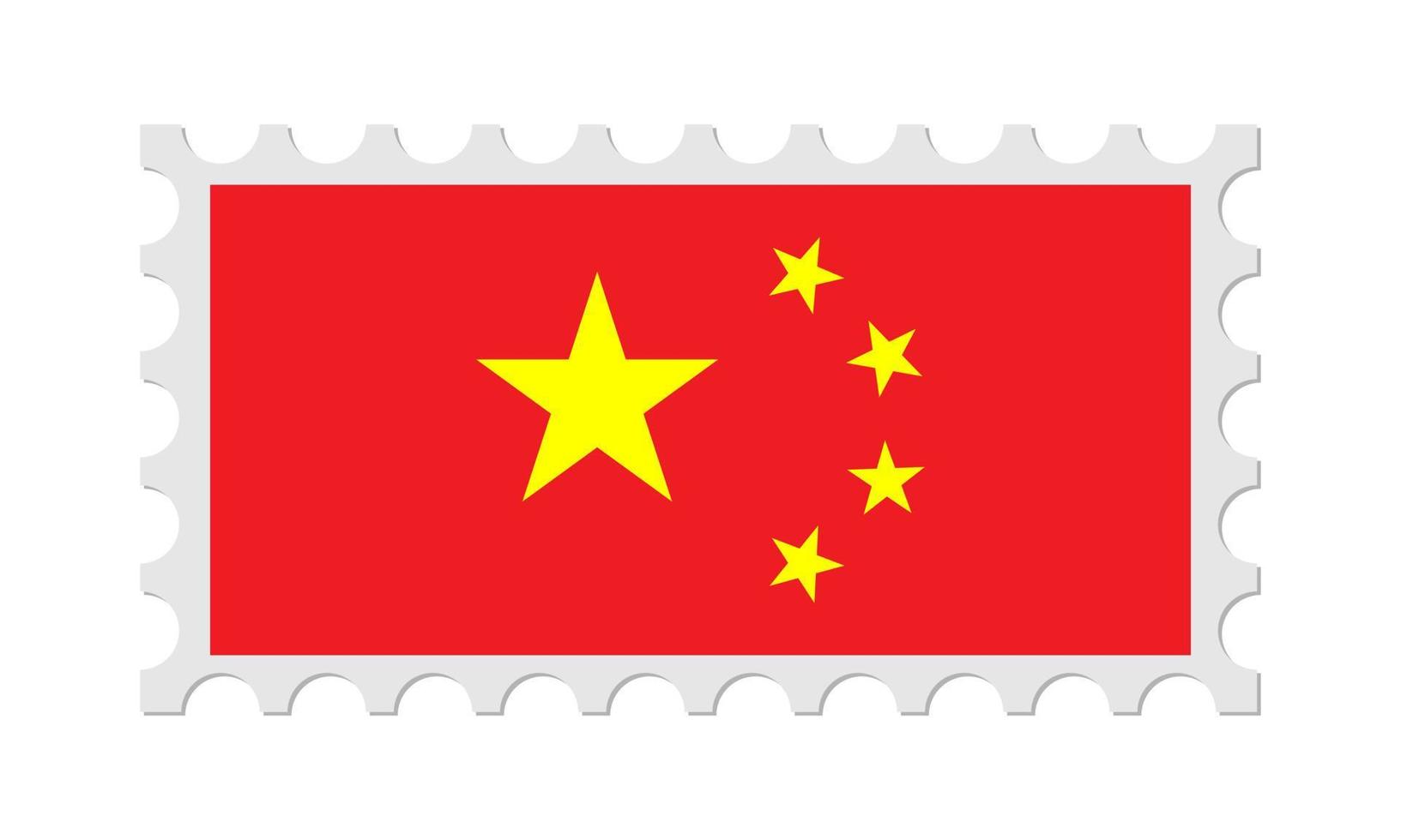 China-Briefmarke mit Schatten. Vektor-Illustration. vektor