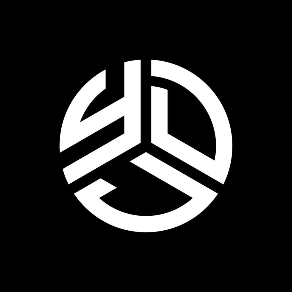 Ydj-Brief-Logo-Design auf schwarzem Hintergrund. ydj kreative Initialen schreiben Logo-Konzept. ydj Briefgestaltung. vektor