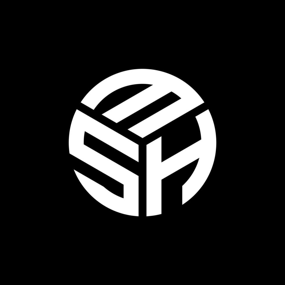 MSH-Brief-Logo-Design auf schwarzem Hintergrund. msh kreative Initialen schreiben Logo-Konzept. msh Briefgestaltung. vektor