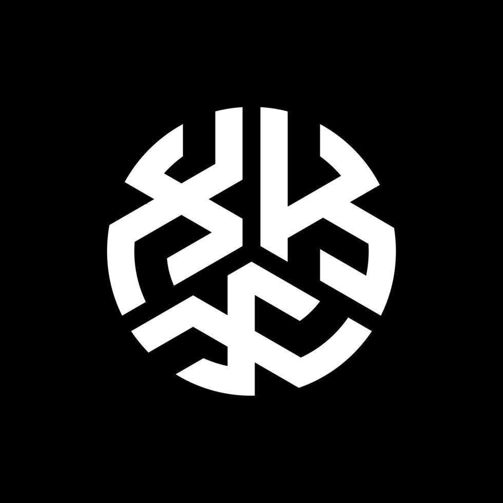 xkx-Buchstaben-Logo-Design auf schwarzem Hintergrund. xkx kreatives Initialen-Buchstaben-Logo-Konzept. xkx Briefdesign. vektor