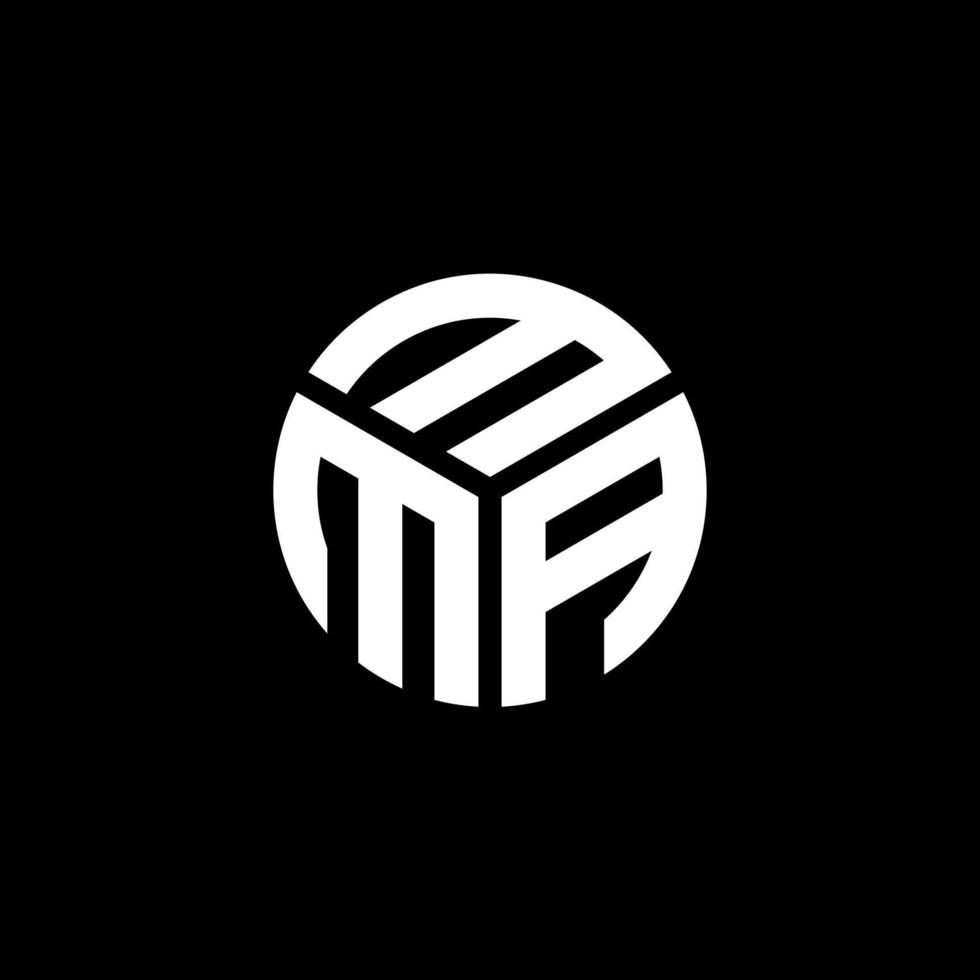 mma-Buchstaben-Logo-Design auf schwarzem Hintergrund. mma kreative Initialen schreiben Logo-Konzept. mma-Briefgestaltung. vektor