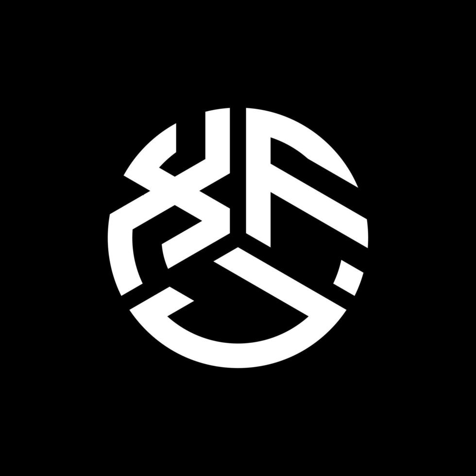 xfj-Buchstaben-Logo-Design auf schwarzem Hintergrund. xfj kreative Initialen schreiben Logo-Konzept. xfj Briefgestaltung. vektor