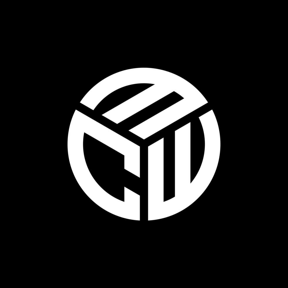 MCW-Brief-Logo-Design auf schwarzem Hintergrund. mcw kreative Initialen schreiben Logo-Konzept. MCW-Briefgestaltung. vektor