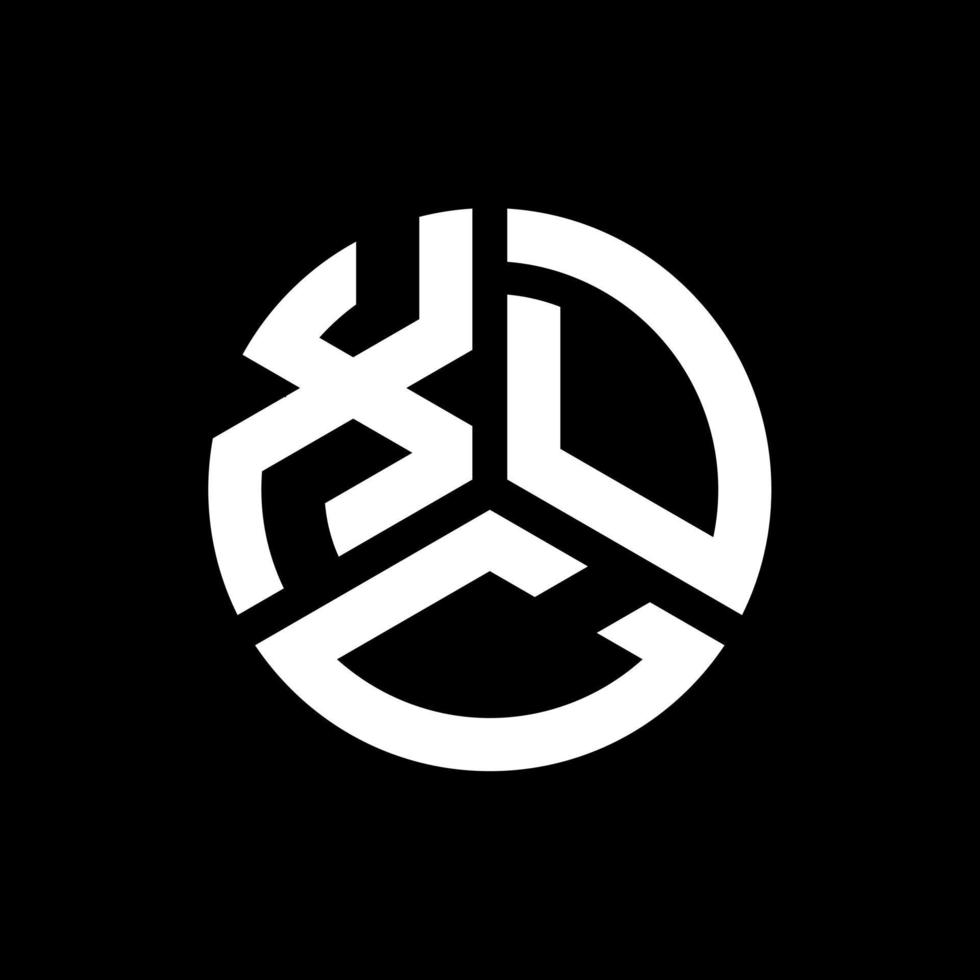 xdc-Brief-Logo-Design auf schwarzem Hintergrund. xdc kreative Initialen schreiben Logo-Konzept. xdc-Buchstaben-Design. vektor