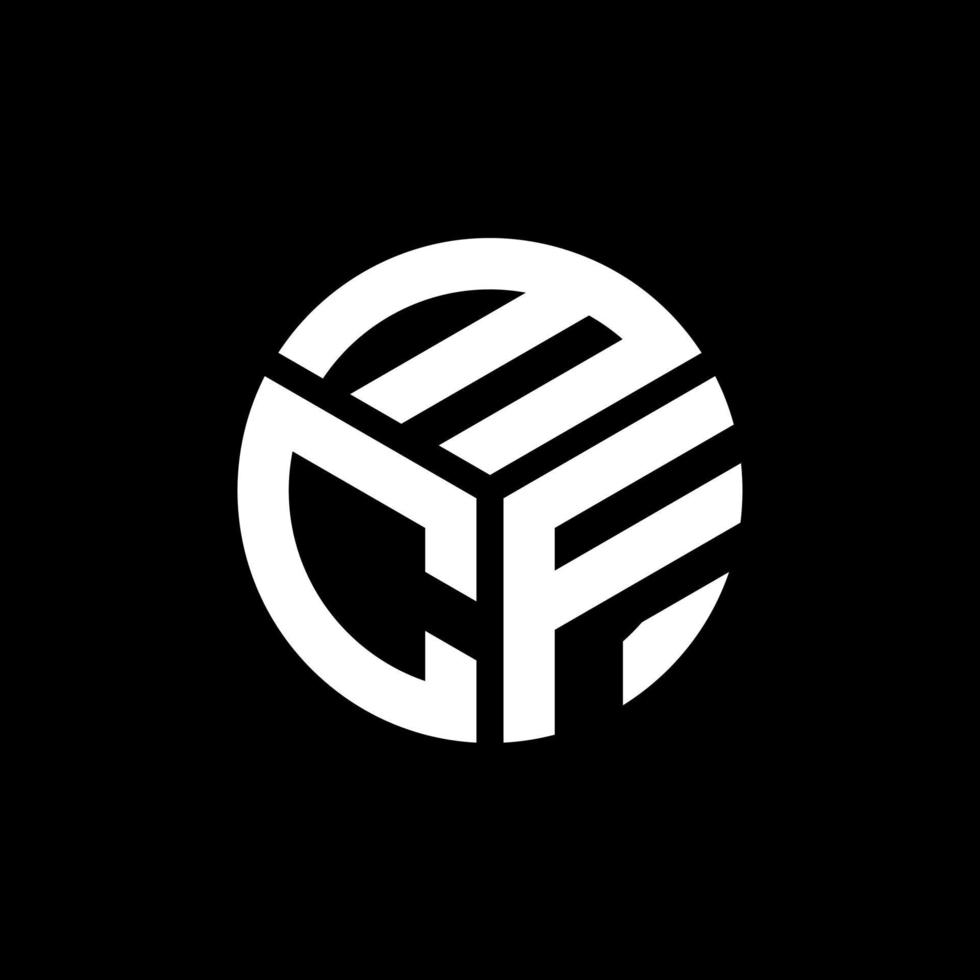 mcf-Brief-Logo-Design auf schwarzem Hintergrund. mcf kreatives Initialen-Buchstaben-Logo-Konzept. mcf Briefgestaltung. vektor