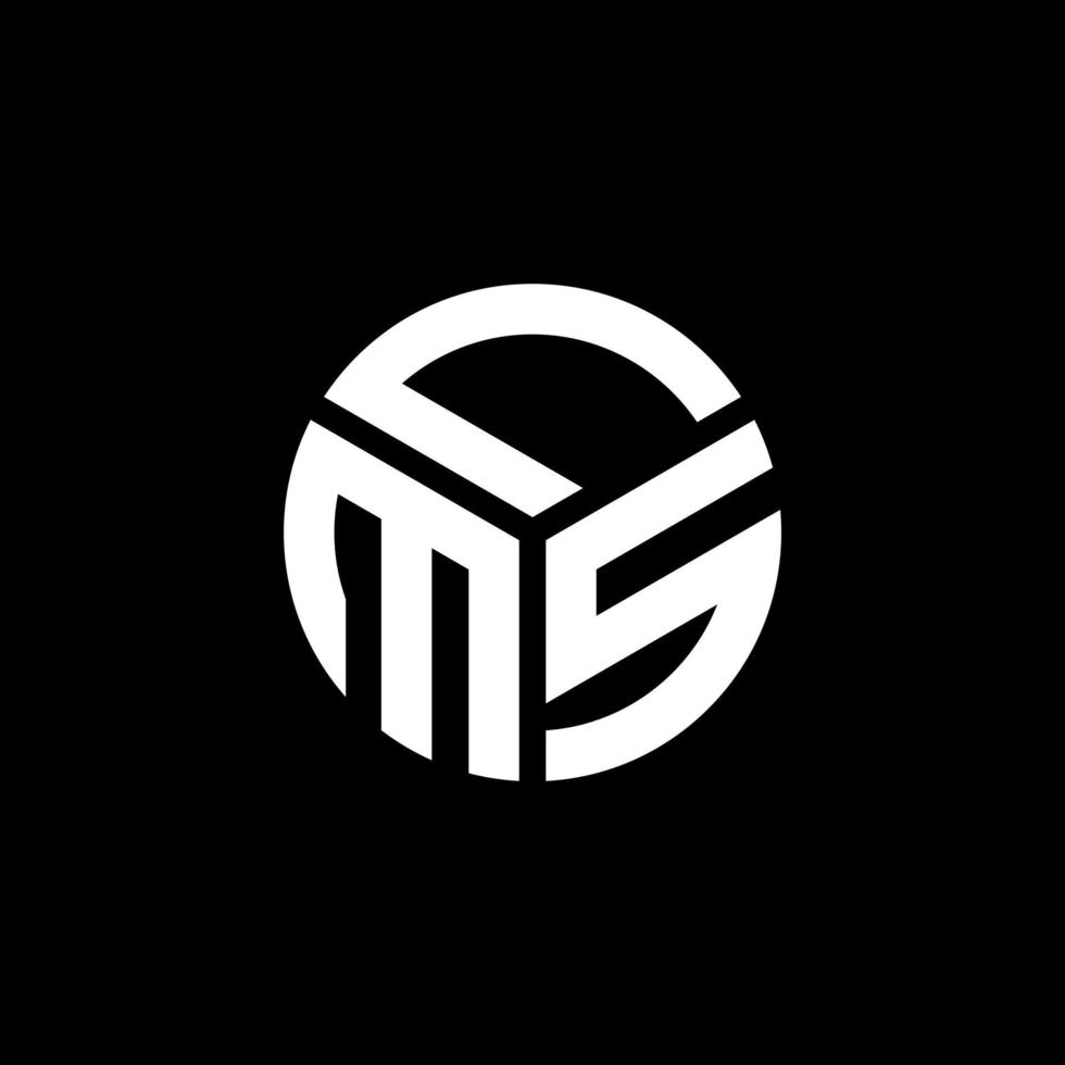 LMS-Brief-Logo-Design auf schwarzem Hintergrund. LMS kreatives Initialen-Buchstaben-Logo-Konzept. LMS Briefgestaltung. vektor