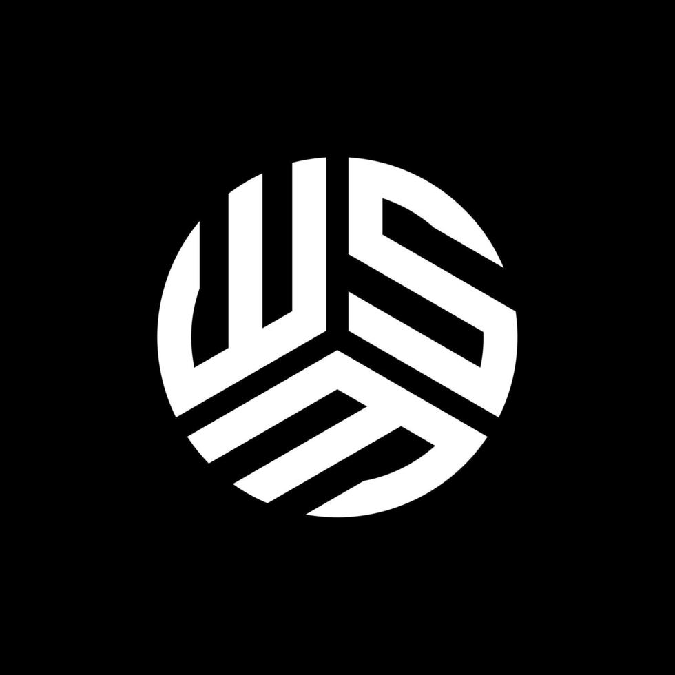 wsm-Brief-Logo-Design auf schwarzem Hintergrund. wsm kreative Initialen schreiben Logo-Konzept. wsm Briefgestaltung. vektor