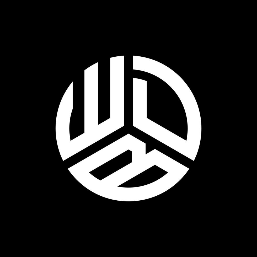 wdb brev logotyp design på svart bakgrund. wdb kreativa initialer brev logotyp koncept. wdb bokstavsdesign. vektor