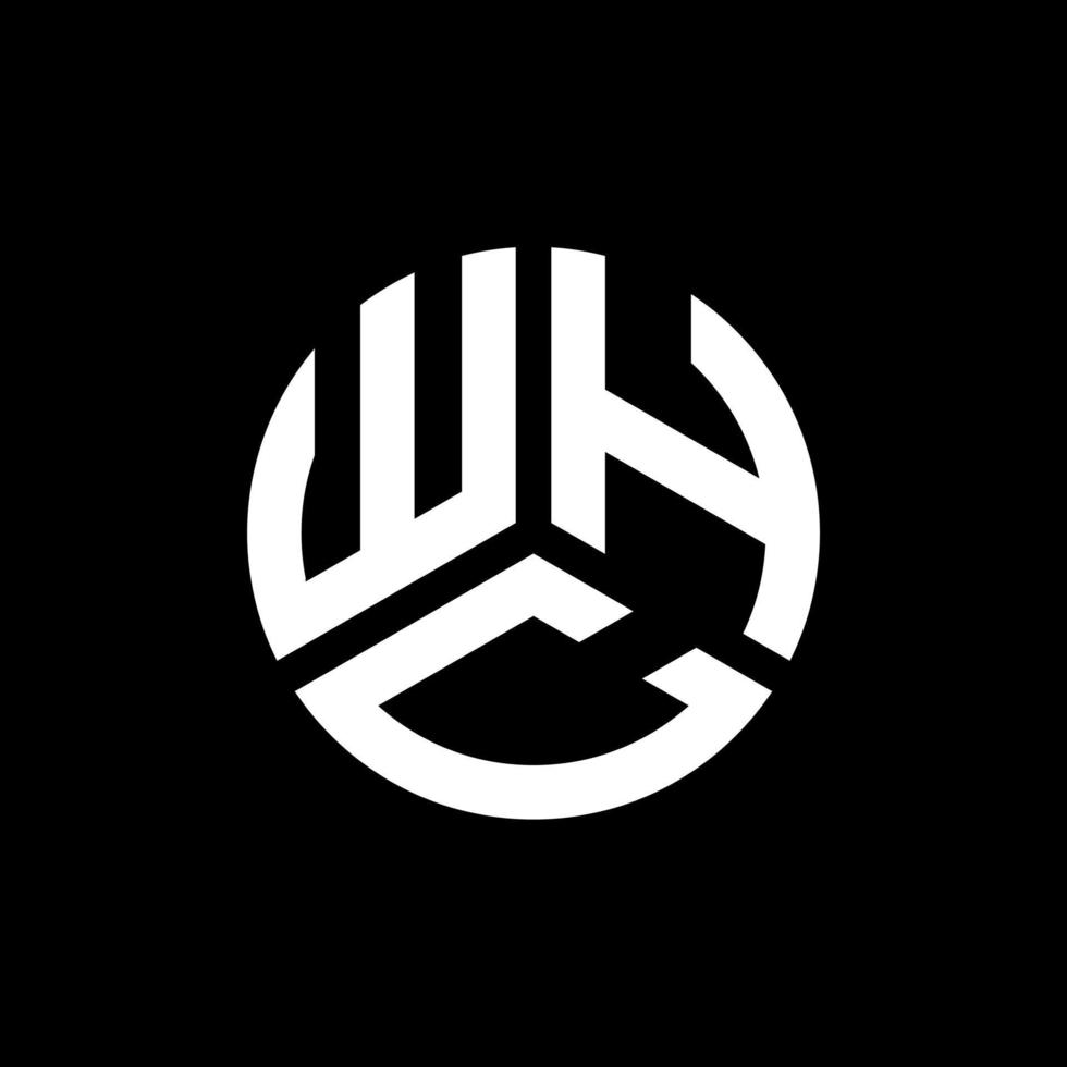 whc-Buchstaben-Logo-Design auf schwarzem Hintergrund. whc kreatives Initialen-Buchstaben-Logo-Konzept. wc Briefgestaltung. vektor