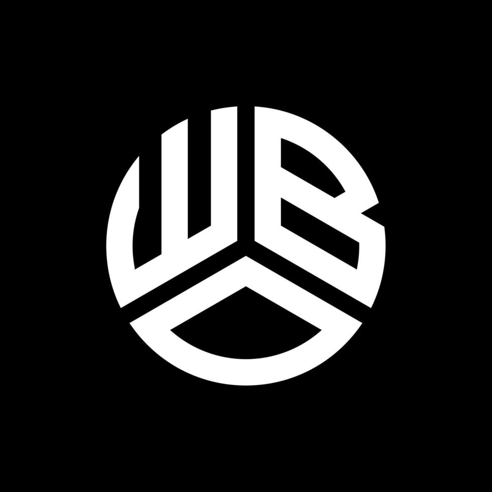 wbo-Brief-Logo-Design auf schwarzem Hintergrund. wbo kreatives Initialen-Buchstaben-Logo-Konzept. wbo Briefgestaltung. vektor