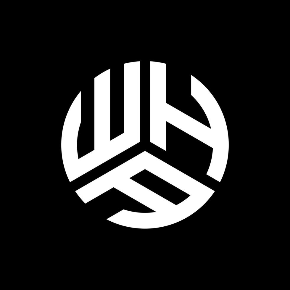wha-Buchstaben-Logo-Design auf schwarzem Hintergrund. wha kreative Initialen schreiben Logo-Konzept. wha Briefgestaltung. vektor