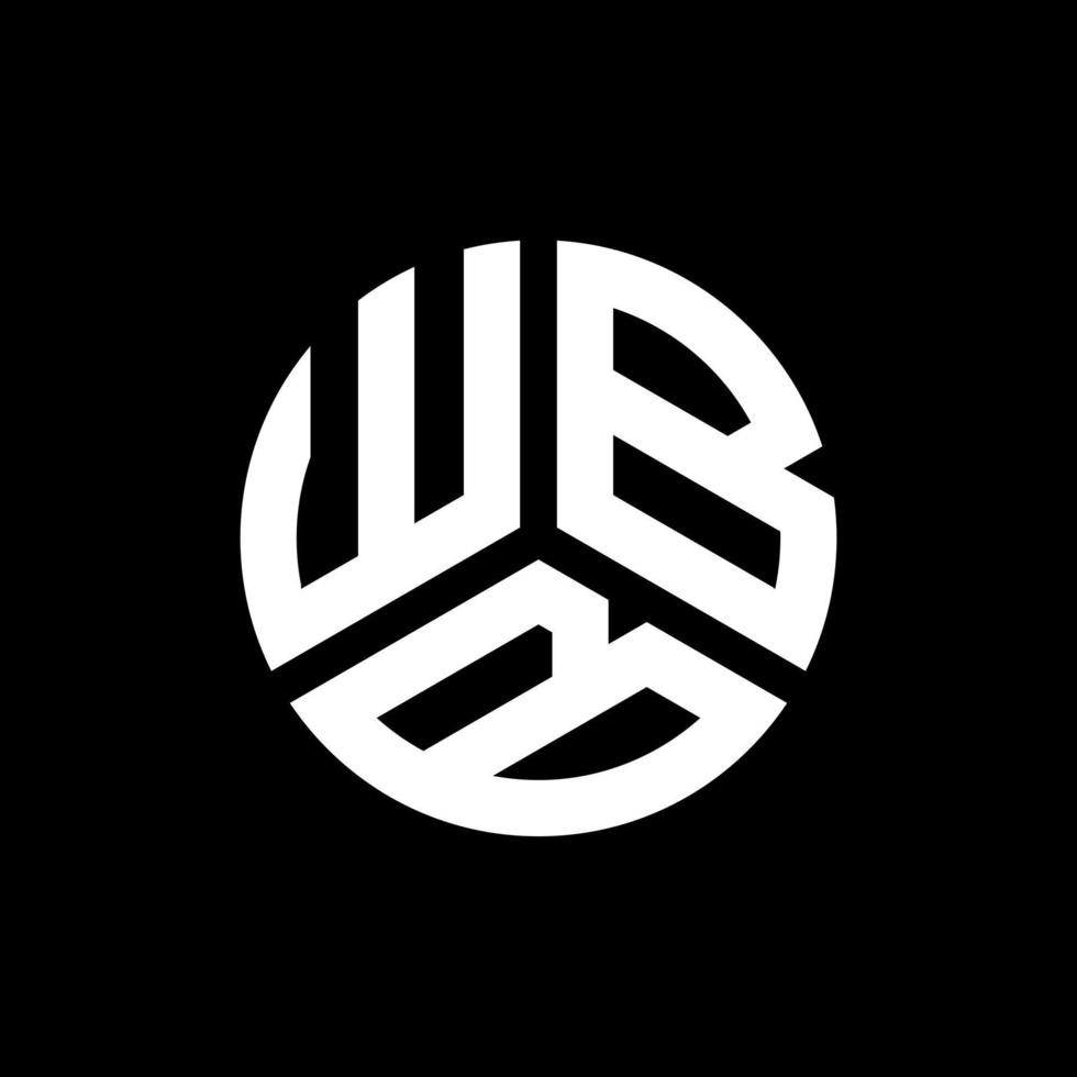 wbb-Buchstaben-Logo-Design auf schwarzem Hintergrund. wbb kreative Initialen schreiben Logo-Konzept. wbb Briefgestaltung. vektor