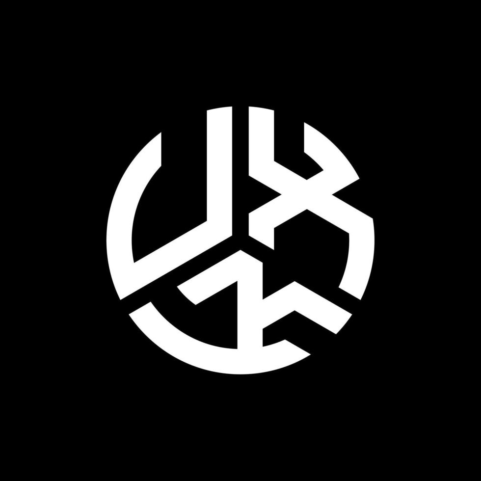 uxk brev logotyp design på svart bakgrund. uxk kreativa initialer brev logotyp koncept. uxk bokstavsdesign. vektor