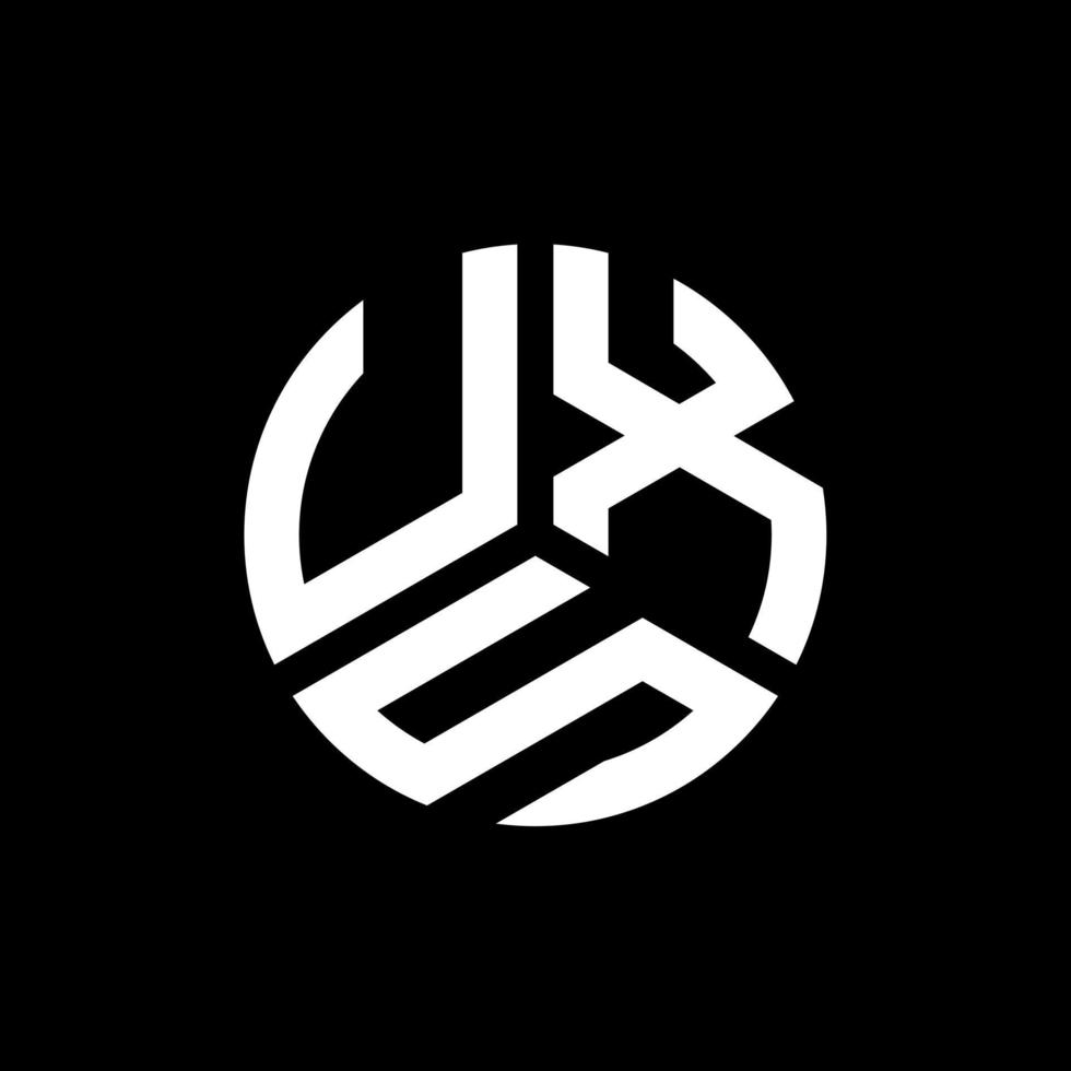 uxs-Buchstaben-Logo-Design auf schwarzem Hintergrund. uxs kreative Initialen schreiben Logo-Konzept. uxs Briefgestaltung. vektor