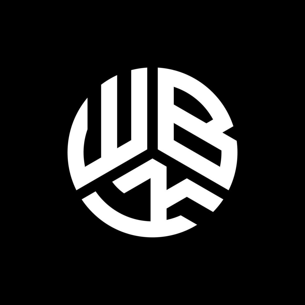 wbk-Buchstaben-Logo-Design auf schwarzem Hintergrund. wbk kreative Initialen schreiben Logo-Konzept. wbk Briefgestaltung. vektor