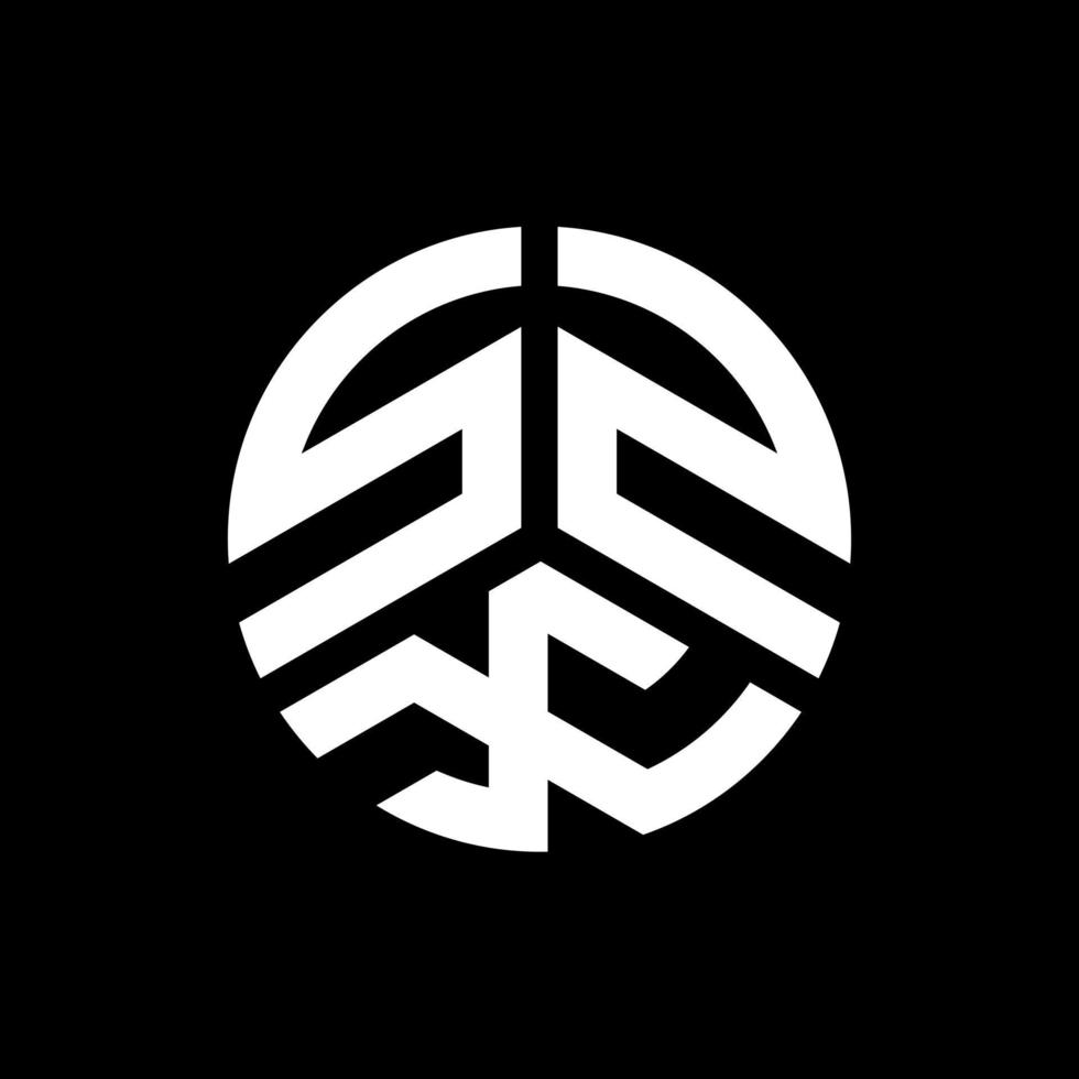 szx-Buchstaben-Logo-Design auf schwarzem Hintergrund. szx kreative Initialen schreiben Logo-Konzept. szx Briefdesign. vektor