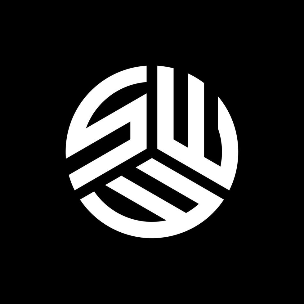 sw-Buchstaben-Logo-Design auf schwarzem Hintergrund. sw kreative Initialen schreiben Logo-Konzept. sw Briefgestaltung. vektor