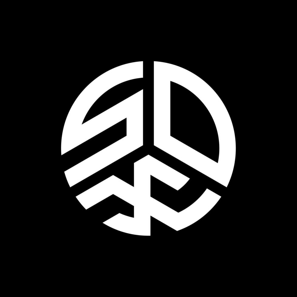 Sox-Buchstaben-Logo-Design auf schwarzem Hintergrund. Sox kreatives Initialen-Buchstaben-Logo-Konzept. Sox-Buchstaben-Design. vektor
