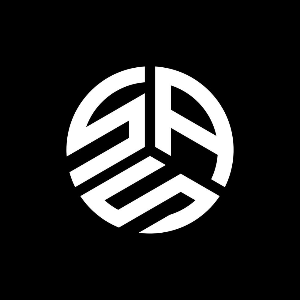 printsas-Buchstaben-Logo-Design auf schwarzem Hintergrund. sas kreative Initialen schreiben Logo-Konzept. sas Briefgestaltung. vektor