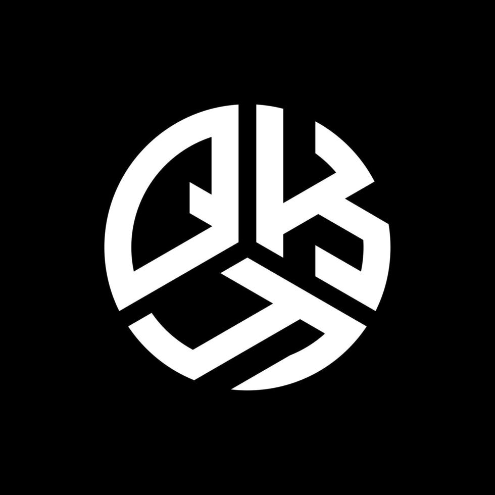 qky brev logotyp design på svart bakgrund. qky kreativa initialer bokstavslogotyp koncept. qky bokstavsdesign. vektor