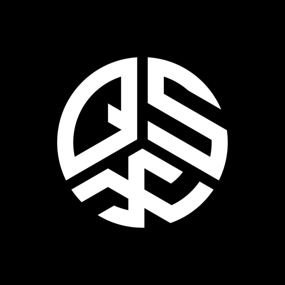 qsx-Buchstaben-Logo-Design auf schwarzem Hintergrund. qsx kreative Initialen schreiben Logo-Konzept. qsx-Briefgestaltung. vektor