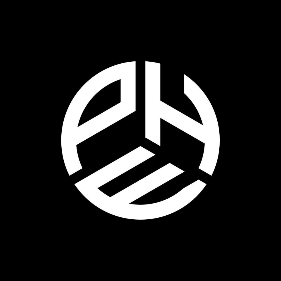 Phe-Brief-Logo-Design auf schwarzem Hintergrund. phe kreative Initialen schreiben Logo-Konzept. Phe-Briefgestaltung. vektor