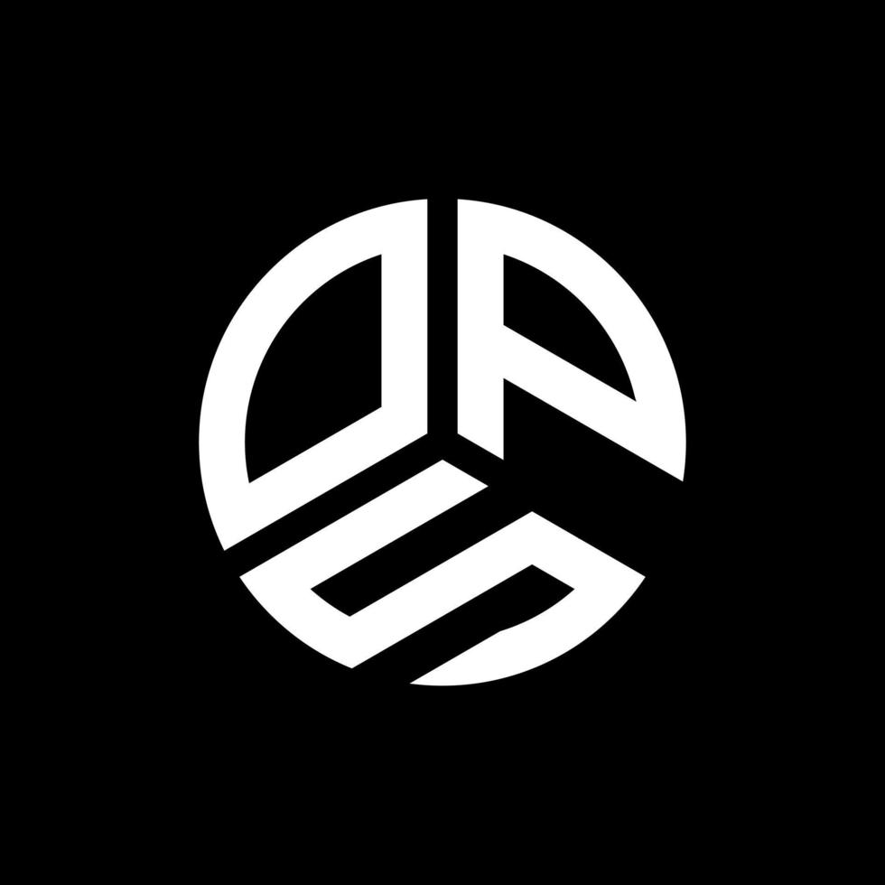 ops-Brief-Logo-Design auf schwarzem Hintergrund. ops kreative Initialen schreiben Logo-Konzept. ops Briefgestaltung. vektor
