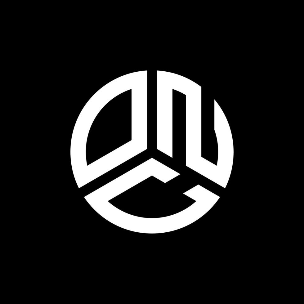 Onc-Brief-Logo-Design auf schwarzem Hintergrund. onc kreative Initialen schreiben Logo-Konzept. ein Briefdesign. vektor