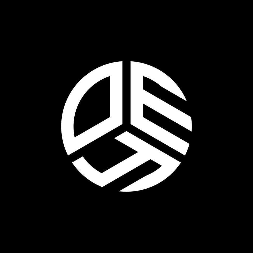 Oey-Buchstaben-Logo-Design auf schwarzem Hintergrund. oey kreative Initialen schreiben Logo-Konzept. oey Briefgestaltung. vektor