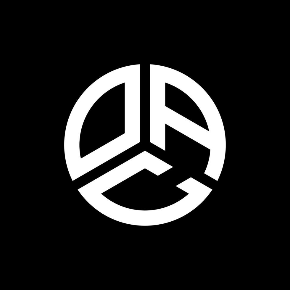 OAC-Brief-Logo-Design auf schwarzem Hintergrund. oac kreative Initialen schreiben Logo-Konzept. Oac Briefdesign. vektor
