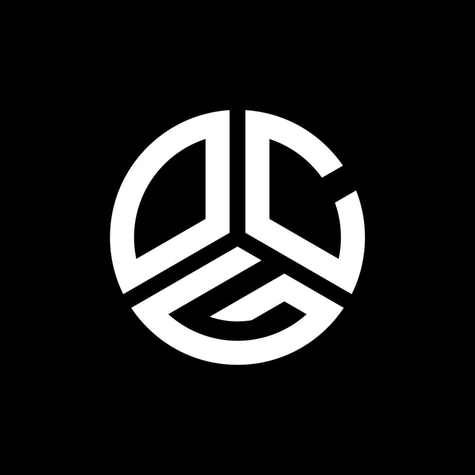 OCG-Brief-Logo-Design auf schwarzem Hintergrund. ocg kreative Initialen schreiben Logo-Konzept. OCG-Briefgestaltung. vektor
