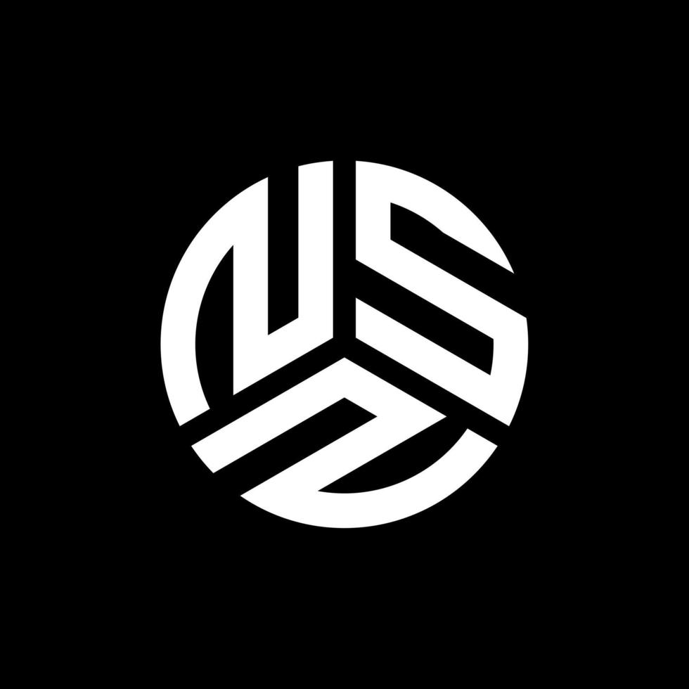 nsz brev logotyp design på svart bakgrund. nsz kreativa initialer bokstavslogotyp koncept. nsz bokstavsdesign. vektor