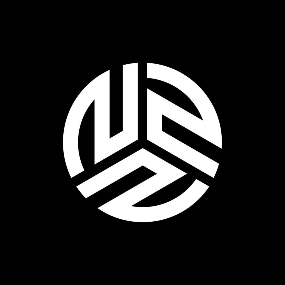 nzz brev logotyp design på svart bakgrund. nzz kreativa initialer bokstavslogotyp koncept. nzz bokstavsdesign. vektor