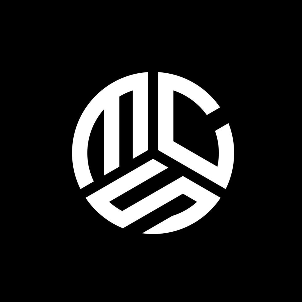 mcs brev logotyp design på svart bakgrund. mcs kreativa initialer brev logotyp koncept. mcs bokstavsdesign. vektor