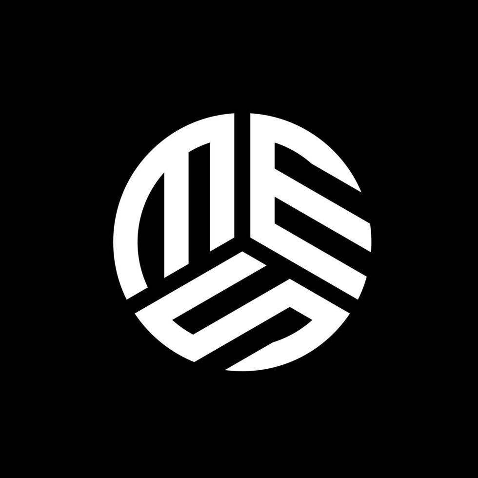 mes-Brief-Logo-Design auf schwarzem Hintergrund. mes kreative Initialen schreiben Logo-Konzept. mes Briefgestaltung. vektor