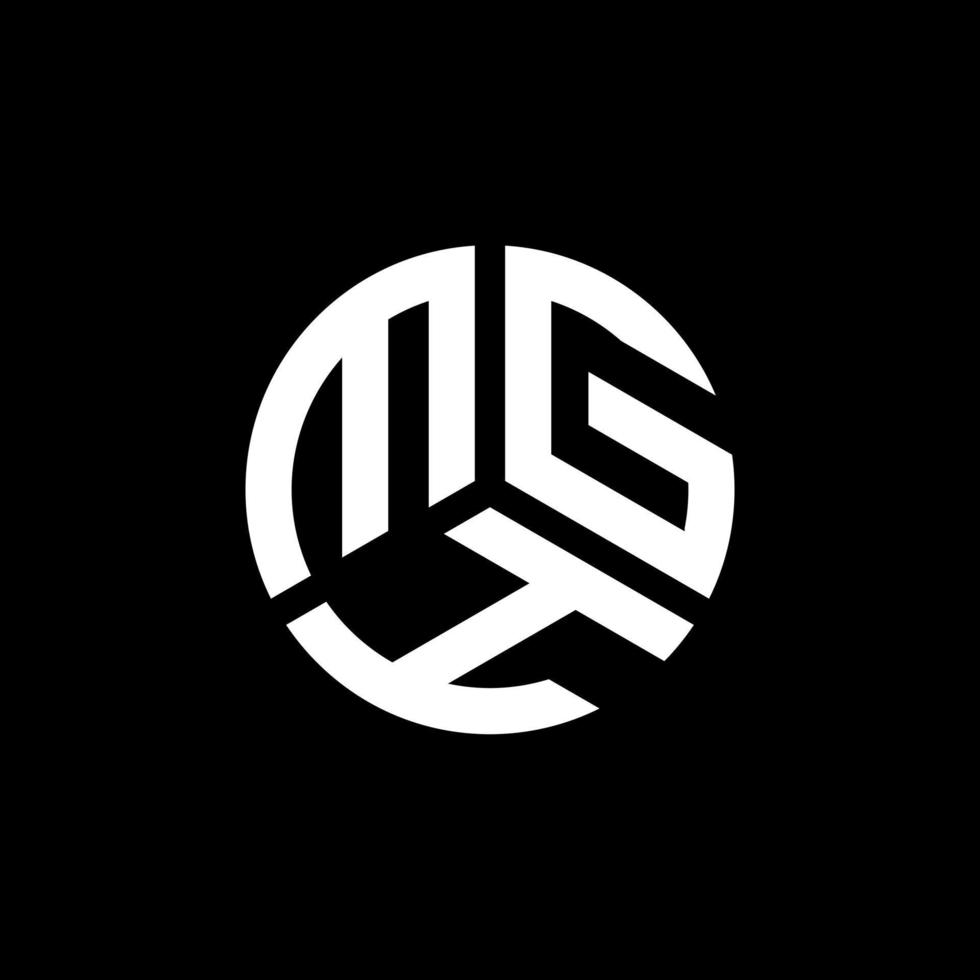 mgh-Buchstaben-Logo-Design auf schwarzem Hintergrund. mgh kreative Initialen schreiben Logo-Konzept. mgh Briefgestaltung. vektor