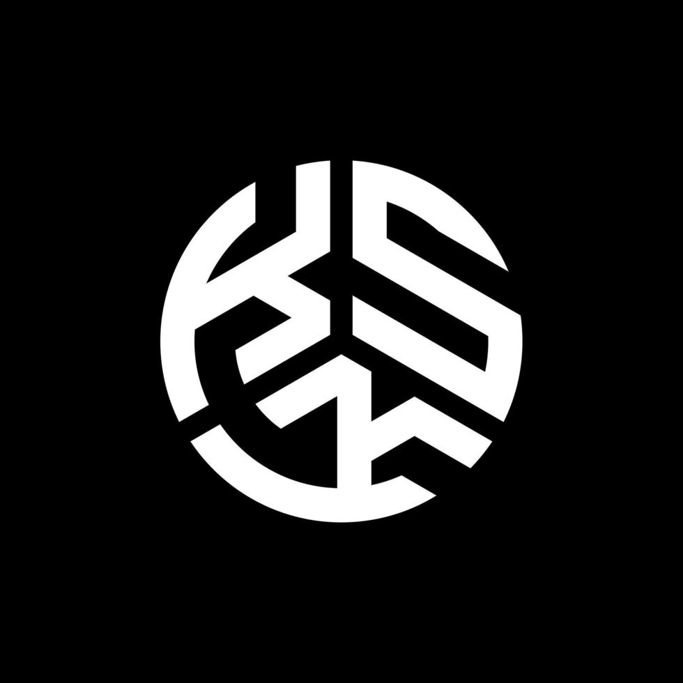 printksk-Buchstaben-Logo-Design auf schwarzem Hintergrund. ksk kreative Initialen schreiben Logo-Konzept. ksk Briefgestaltung. vektor