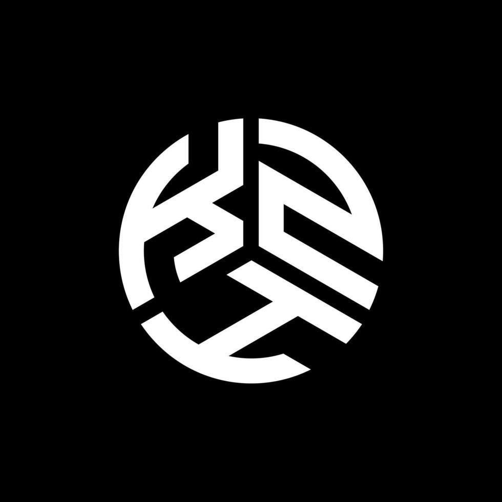 printkzh-Buchstaben-Logo-Design auf schwarzem Hintergrund. kzh kreative Initialen schreiben Logo-Konzept. kzh-Briefgestaltung. vektor