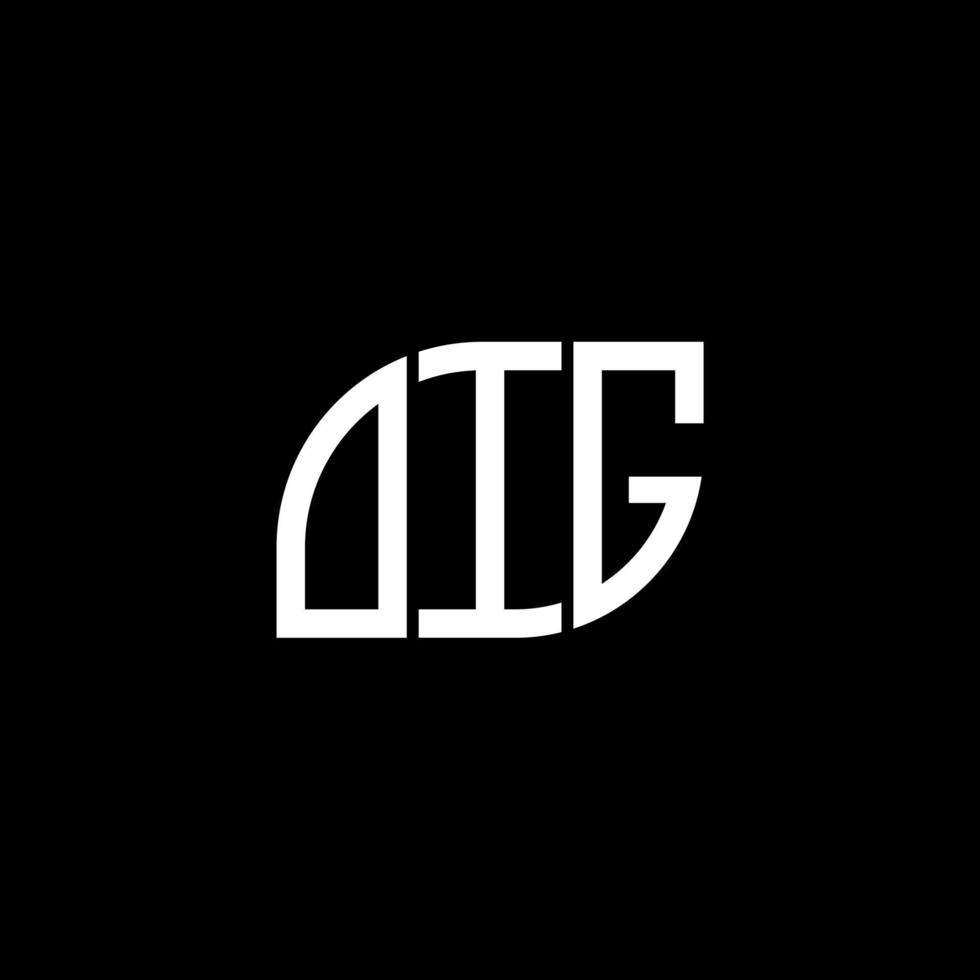 OIG-Brief-Logo-Design auf schwarzem Hintergrund. oig kreative Initialen schreiben Logo-Konzept. oig Briefgestaltung. vektor