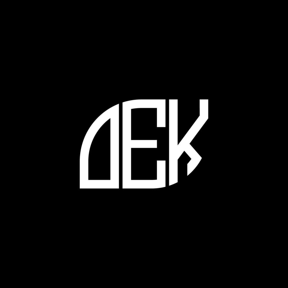 oek letter design.oek letter logo design på svart bakgrund. oek kreativa initialer brev logotyp koncept. oek letter design.oek letter logo design på svart bakgrund. o vektor