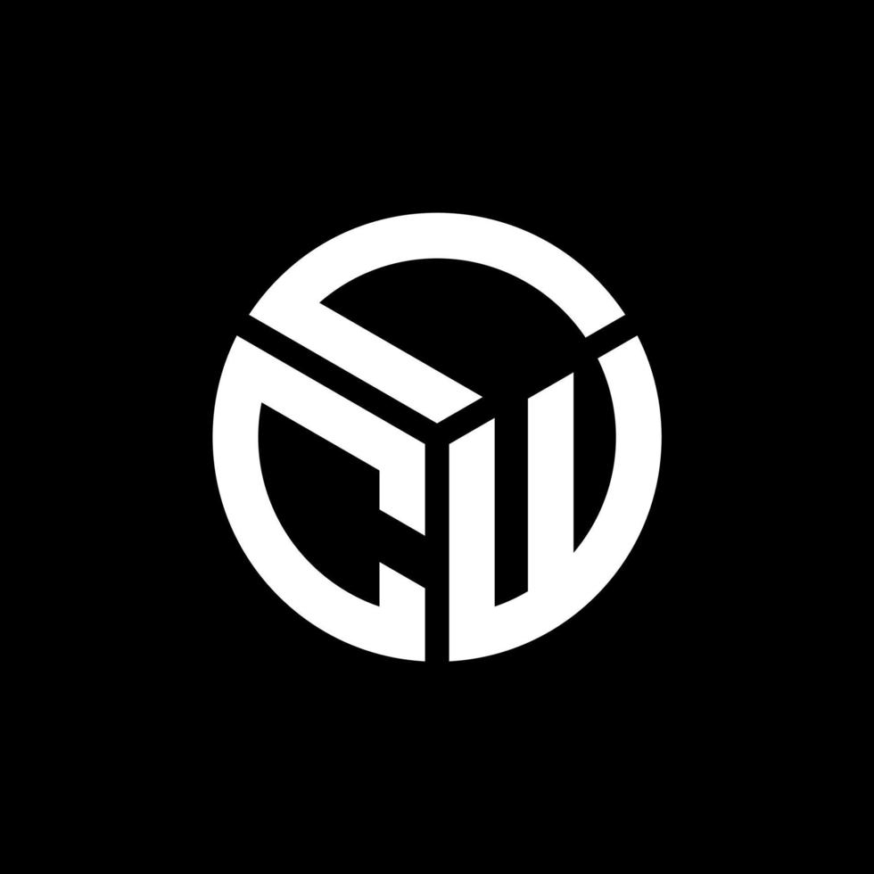 lcw-Buchstaben-Logo-Design auf schwarzem Hintergrund. lcw kreative Initialen schreiben Logo-Konzept. lcw Briefgestaltung. vektor