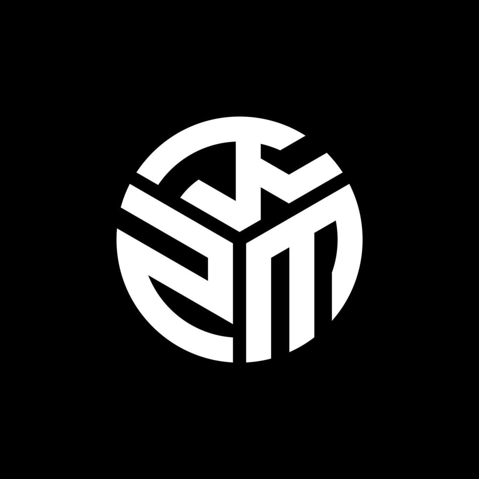 kzm-Brief-Logo-Design auf schwarzem Hintergrund. kzm kreative Initialen schreiben Logo-Konzept. kzm Briefgestaltung. vektor